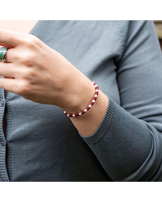 Harbour UK Bracelets Purple Viking Bracelet With Hammered Beads And Rope