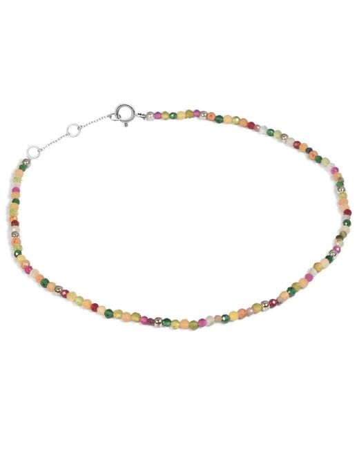 Zohreh Metallic Multi Semi-Precious Stone Beaded Bracelet Sterling