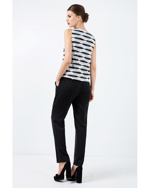 Conquista Black Long Pants With Tie Detail
