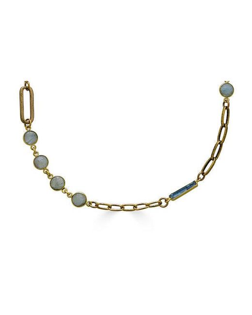 Loni Paul Jewelry Metallic Moonstone, Kyanite, Aquamarine & Pearl Short Necklace