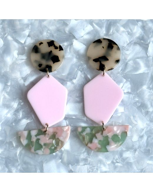 CLOSET REHAB Green Neutrals Pendulum Drop Earrings