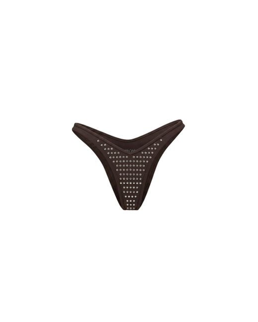 Veroni Swim Brown Gia V-Cut Studded Bikini Bottom