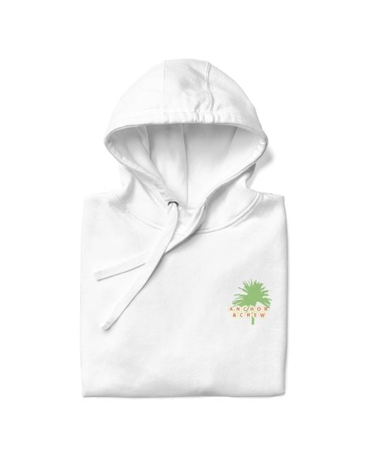 Anchor and Crew Green Las Vegas Landmark Cotton Blend Hoodie for men