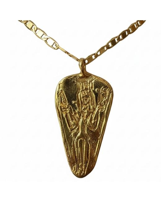 Silver & Elegant Co. Metallic Astarte Goddess Thick Plated Bronze Necklace