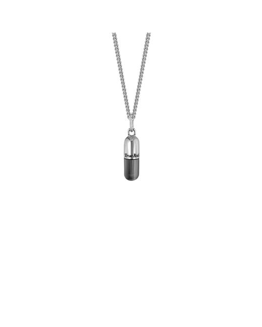 True Rocks Gray Gun Metal Sterling Mini Pill Charm On Gun Metal Hoop Earring for men