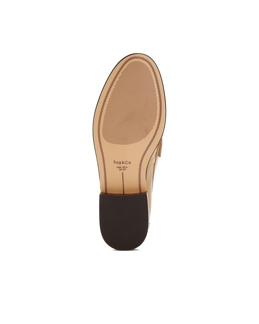 Rag & Co Natural Neutrals Plavia Genuine Leather Loafers