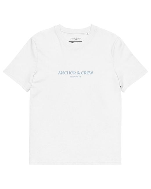 Anchor and Crew White Two Elysian Editions Organic Cotton T-Shirt for men