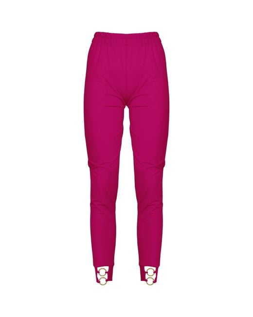 ANTONINIAS Red Sistine Elegant Pants With Golden Details