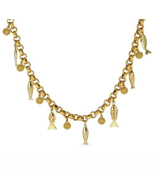 Loni Paul Jewelry Metallic Fish Charm Convertible Necklace