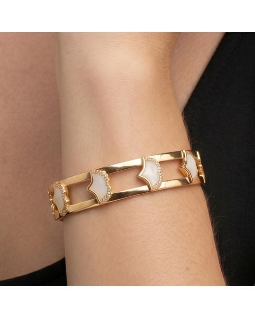 Uchi and Soto Metallic Gingko Shell Bangle