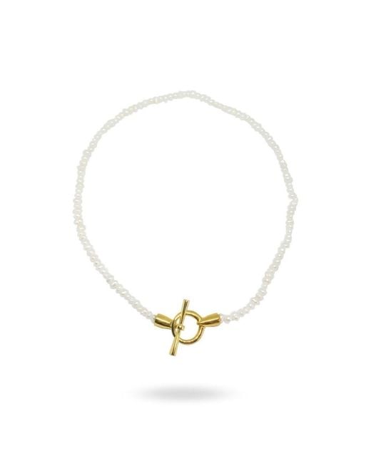 LINYA JEWELLERY Metallic Sand Pearl Necklace