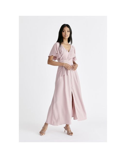 Paisie Pink Maxi Waist Tie Dress