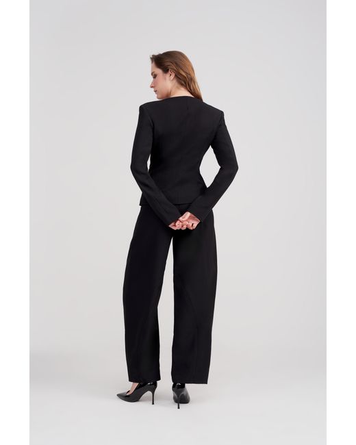 Icon Leva Black Athena Suiting Barrel Leg Pants