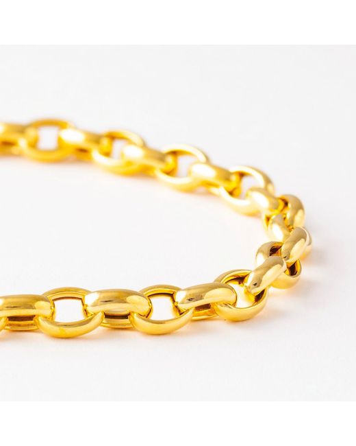 14k Real Gold Faceted Rollo Chain Bracelet Belcher Chain  Etsy