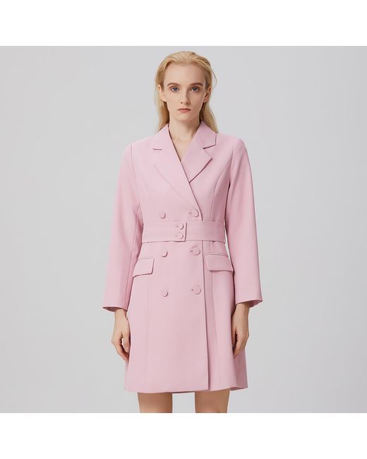 Smart and Joy Pink Belted Tailor Coat