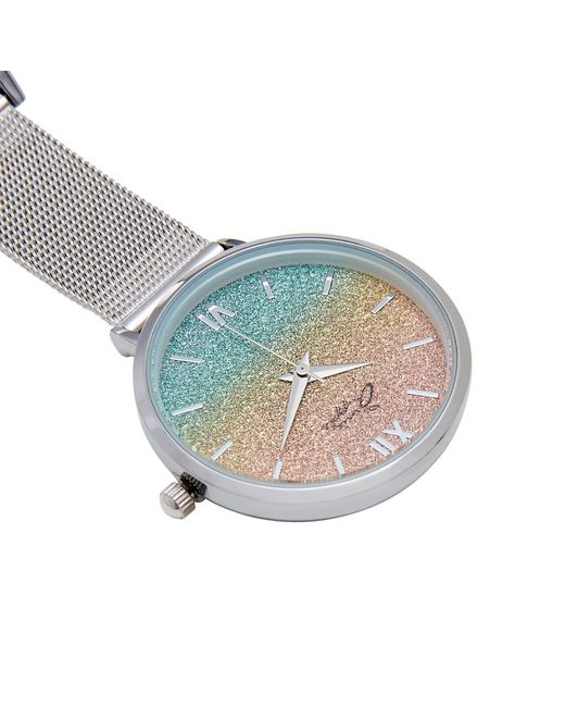 Bermuda Watch Company Blue Annie Apple Aurora Glitter Mesh Nurse Fob Watch