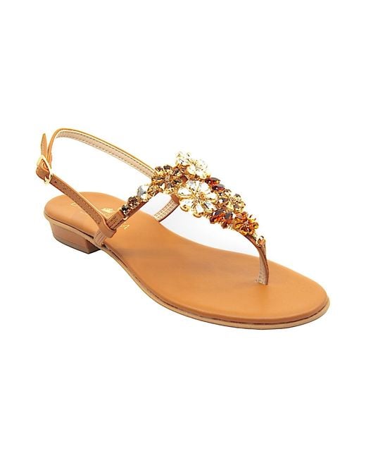 DAMAPREZIOSA Orange Gilda Topaz Crystal Jewel Sandal