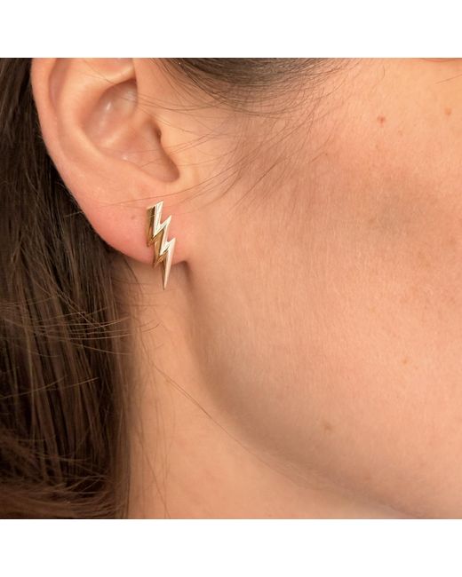True Rocks Metallic Lightning Bolt Stud Earring