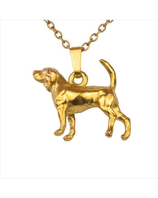 Simon Kemp Jewellers Metallic Beagle Pendant Eighteen Carat On Solid Recycled Sterling
