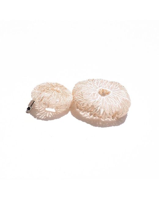 Nana Watanabe Pink Neutrals Coral Egg Embroidery Earrings