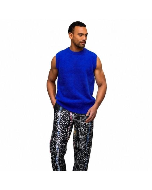 Chuks Collins Blue Oke Sleeveless Top for men