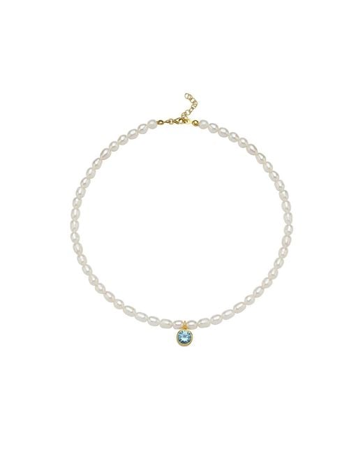 LINYA JEWELLERY Metallic Cosmic Big Pearl Zodiac Necklace Sky Birthtone