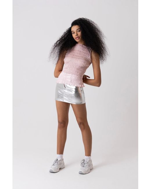 Amy Lynn Pink Sonya Shirred Top