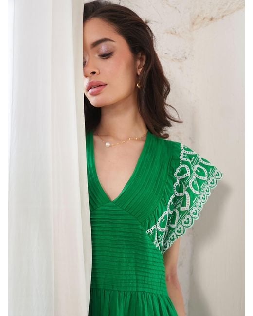 Rose & Nancy Green Eleanor Cotton Maxi Dress