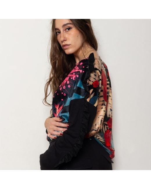 ARTISTA Red Whisper Velvet Top