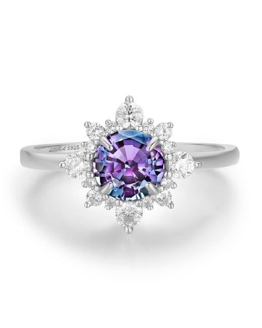 Azura Jewelry New York Blue Desert Blossom Alexandrite Ring Vermeil