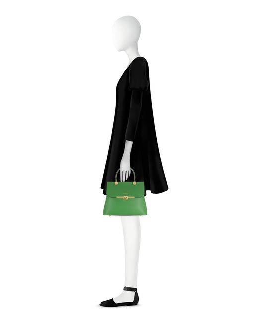 Le Parmentier Green Atlanta Top Handle Satchel Bag W/Shoulder Strap