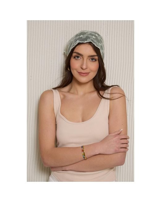 Saachi Green Embroidered Lace Sage Bandana