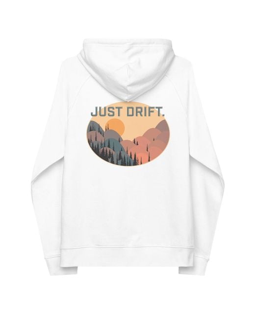 Anchor and Crew White Just Drift. Seeker Organic Cotton Raglan Hoodie