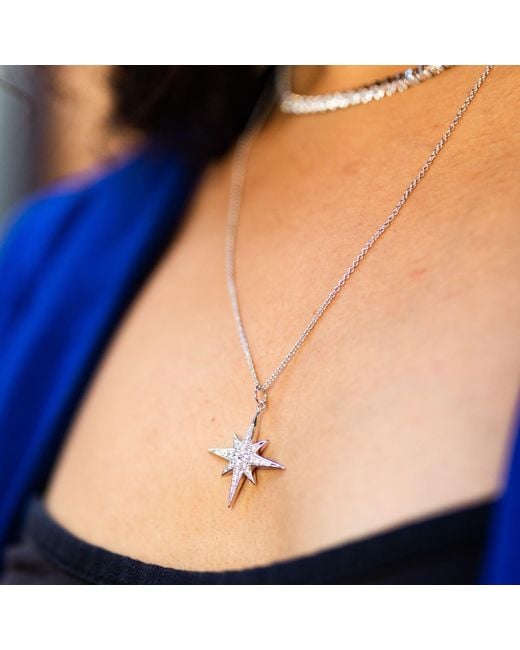 Scream Pretty Metallic Large Sparkling Starburst Necklace With Slider Clasp