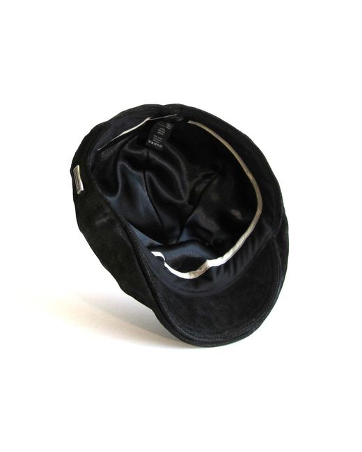 Dasmarca Hats Black Alex Carbon Suede Leather Cap For for men
