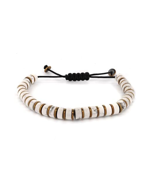 Ebru Jewelry Metallic Howlite & Hematite Beaded Adjustable Bracelet for men