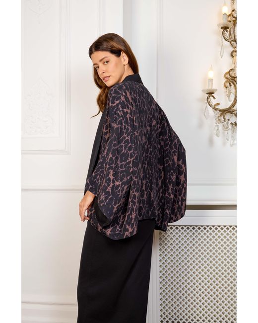 Artemis Muse Black Leopard Print & Reversible Kimono