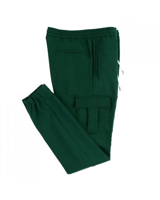 DAVID WEJ Green Ashford Drawstring Trousers With Cargo Pockets – for men