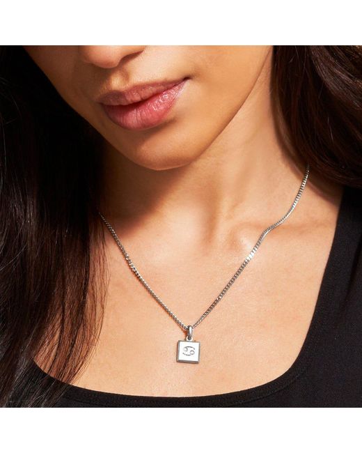 7879 White Cancer Zodiac Pendant