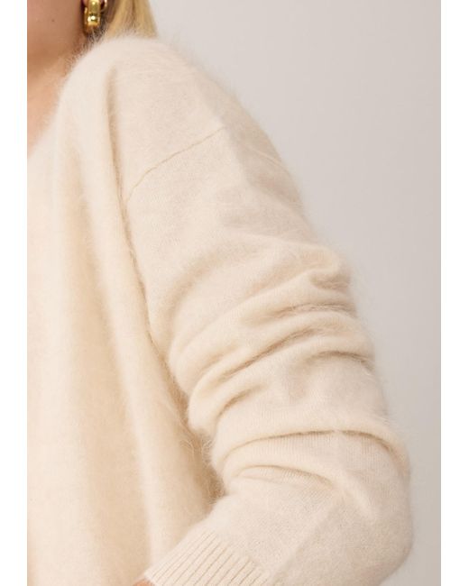 Loop Cashmere Neutrals Brushed Cashmere Cardigan in Natural | Lyst UK