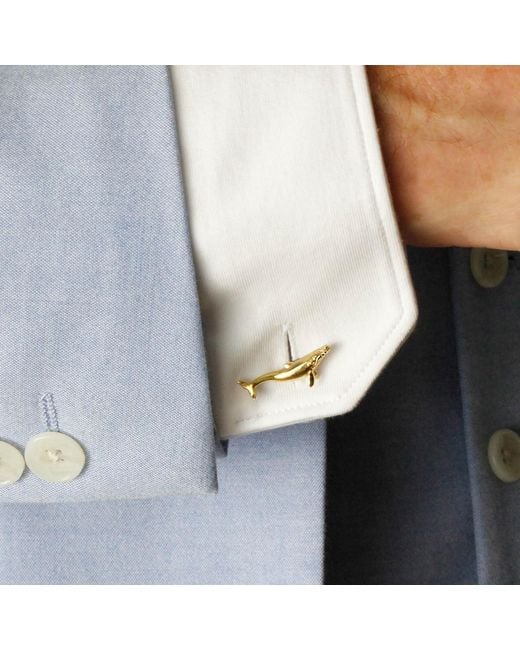 Lee Renee Metallic Whale Cufflinks for men