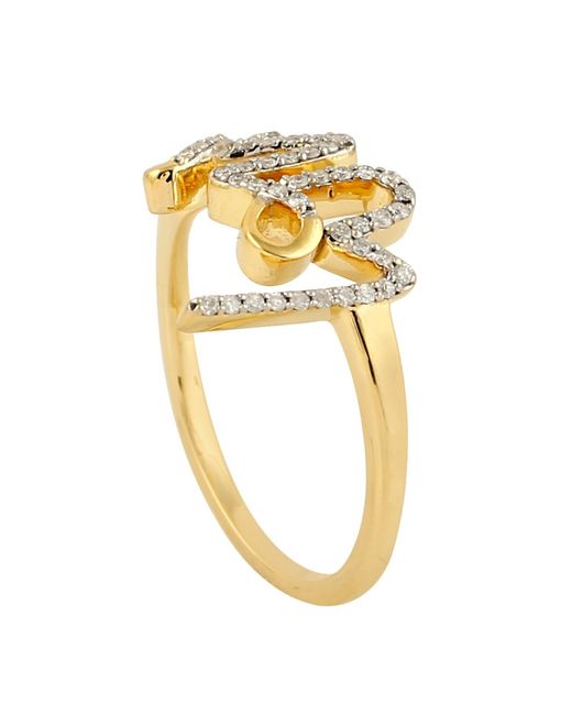 Artisan Metallic Diamond “Love” Script Ring