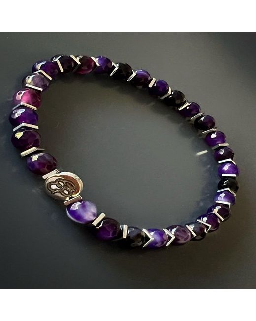 Ebru Jewelry Blue Spiritual Calming Amethyst Bracelet for men