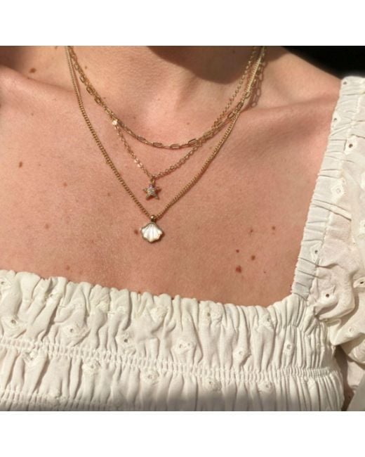 Rachel Nathan Metallic Pavé Starfish Necklace