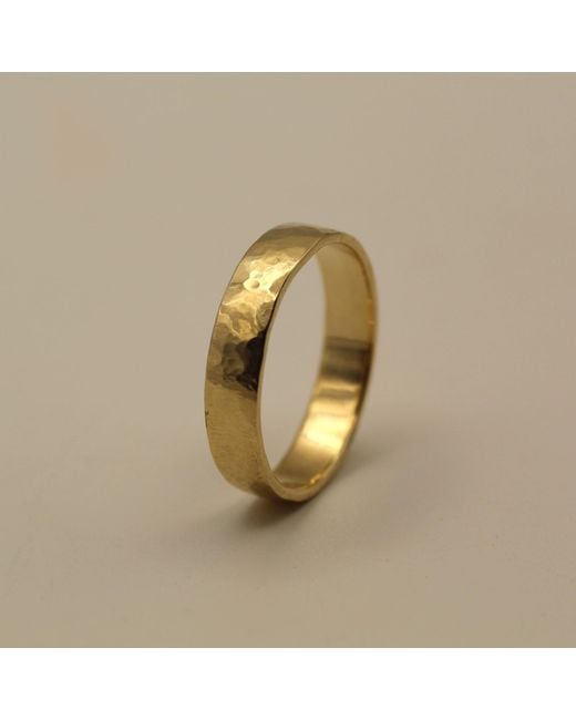 VicStoneNYC Fine Jewelry Metallic Unique Hammered Texture Ring for men