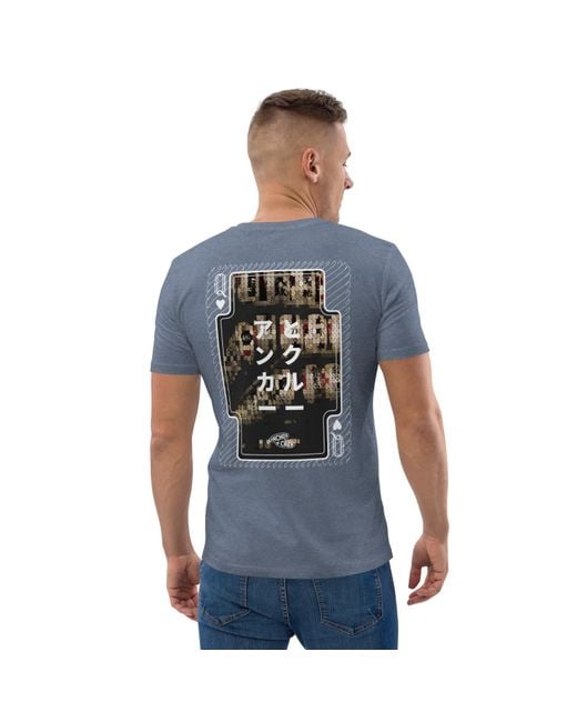 Anchor and Crew Blue Dark Heather One Japan Gurafiku Organic Cotton T-Shirt for men