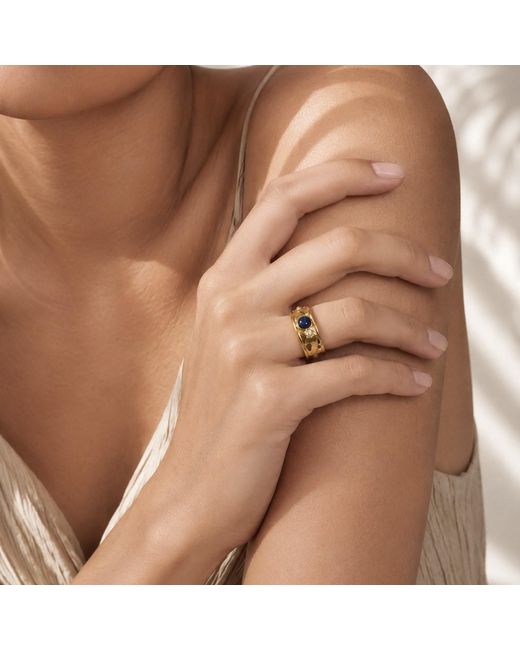Rare Matters Jewelry Metallic Lapis Statement Ring