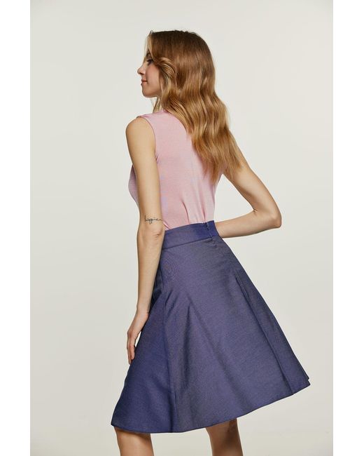 Conquista Blue Denim Style Cloche Skirt