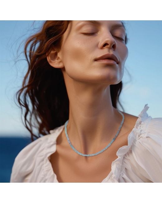 Bombyx House Blue Moss Aquamarine Ombre Necklace