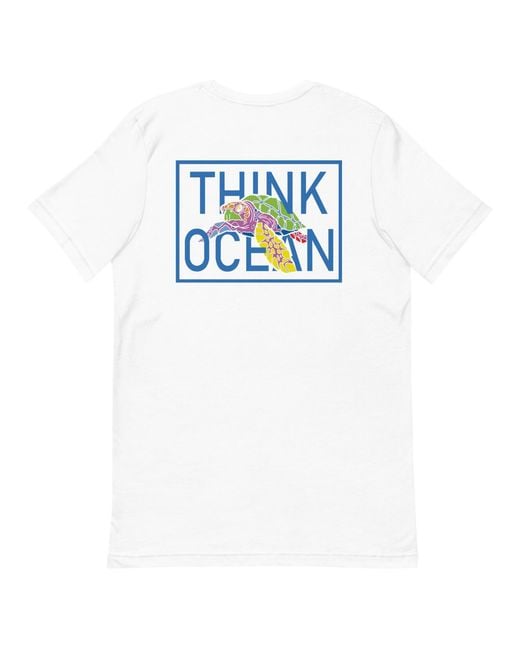 Anchor and Crew White Think Ocean Turtle Fluorescence Cotton Embroidered T-Shirt for men